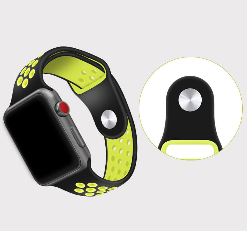 Silicone Λουράκι Apple Watch Series + 42mm (Black/white) OEM